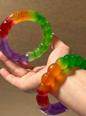 精品高冰紫罗兰麻花玉手镯冰种春彩三色男女款龙珠玉手环