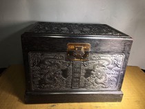 Ancient Play Sandalwood Dragon Pattern Wooden Box Jewellery Storage Box Ancient Play Miscellaneous Collection Room Storage Containing Props Hem