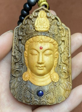 古玩旧藏精品锦盒内珍藏沉香佛珠项链手串和手持一盒