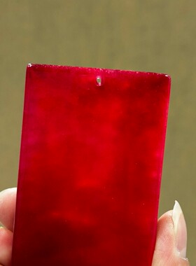 高冰种红翡翠玉老料山水人家项链吊坠手工精雕挂坠颈饰品收藏