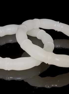 古玩旧藏收淘玉石白玉竹节手镯首饰配漆器盒子送礼佳品收藏