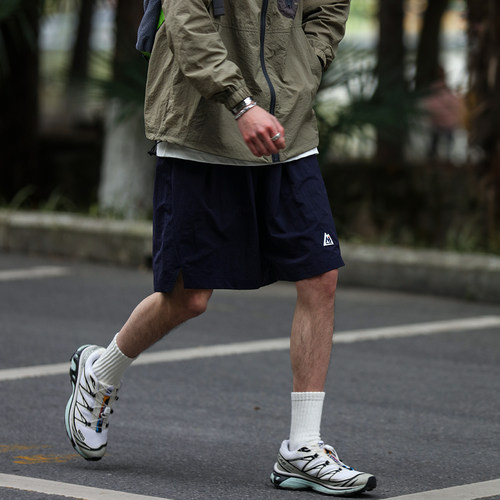 日系复古户外速干休闲短裤夏季男青年休闲运动潮牌防水五分工装裤 - 图2