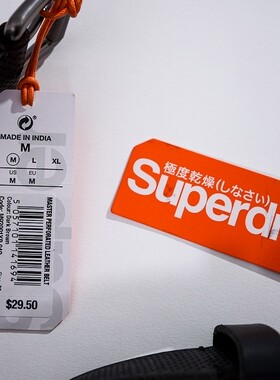 superdry英国针扣透气真皮腰带