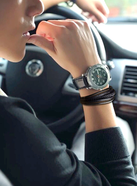 欧美个性街头潮霸气皮绳简约手链