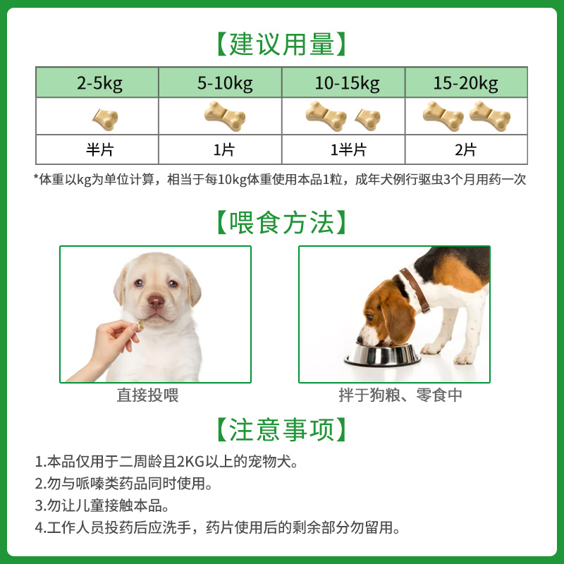 新疆包邮德国知名品牌宠清狗体内驱虫除体内寄生虫蛔虫打虫6粒 - 图0