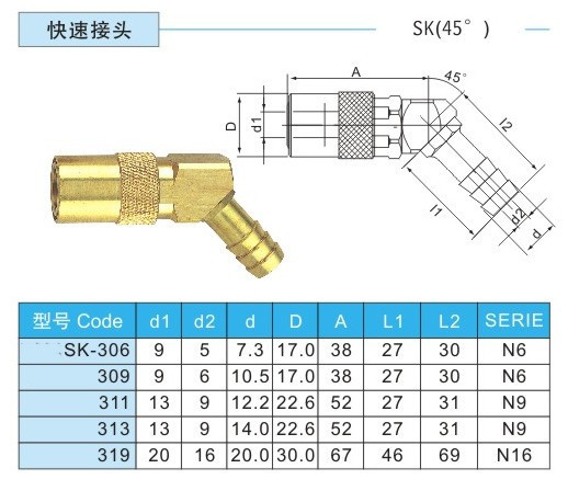 厂家直销DME模具快速接头 SK-206 SK211 SK213 SK106  SK109 SK11 - 图2