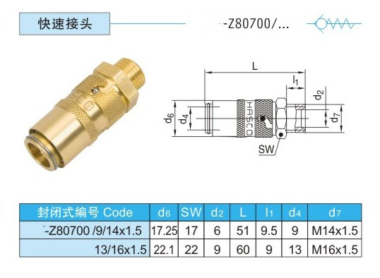 供应HASCO封闭式快速接头注塑机五金模具配件Z80700/9/14*1.5 - 图0