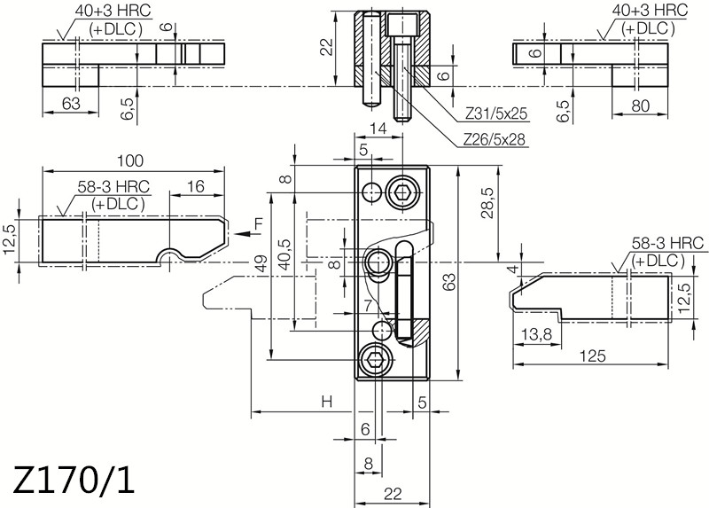 。模具配件德国HASCO标准锁模扣Z170/1 Z170/2 /3扣机/机拉勾开闭 - 图2