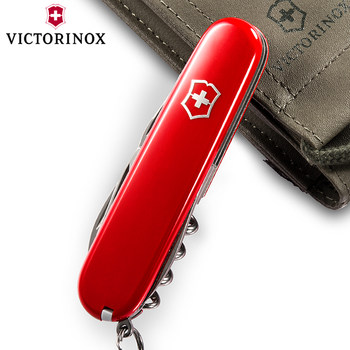 Victorinox Swiss Army Knife ຂອງແທ້ 91MM ມາດຕະຖານສີແດງ 1.3603 Outdoor Multi-Function Portable Folding Fruit Knife