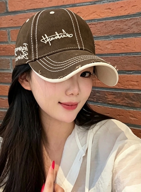 C98软顶时尚百搭加深宽帽檐大头围男女同款帽子显脸小棒球帽