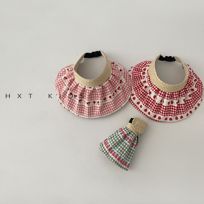 儿童大帽檐空顶帽夏季透气洋气水果图案遮阳帽子夏天宝宝防晒帽潮,淘宝优惠券,粉丝福利购,淘宝优惠卷