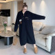 媛子家大码秋冬季百搭宽松胖mm连衣裙通勤长袖休闲刺绣针织开衫女