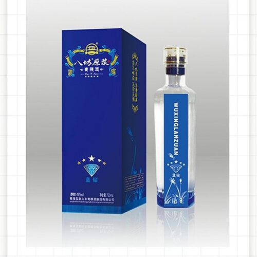 八坊原浆青稞酒青海互助特产清香型蓝钻43度750ml6瓶礼盒纯粮白酒 - 图0