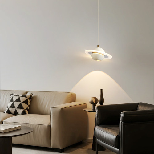 主卧室床头吊灯2026新款行星单头小吊灯设计师儿童玄关吧台吊线灯 - 图1