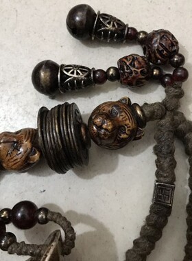 古玩民俗老气包浆手工编织招财进宝元宝手把件挂件礼品收藏