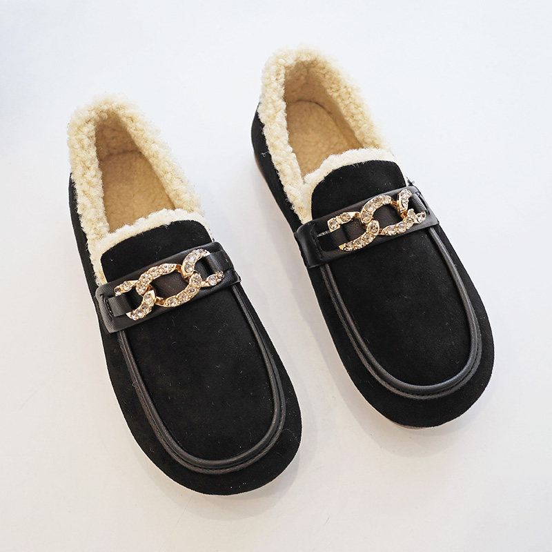 软底2022秋冬新款外穿平底软面棉鞋 cumuggo乐福鞋（豆豆鞋）