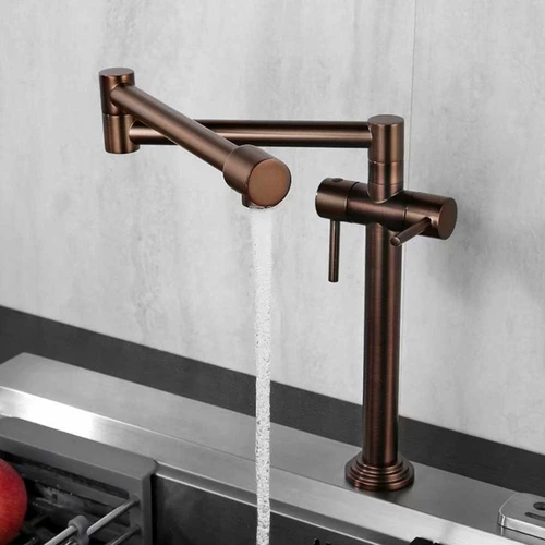 Кухня полная медная телескопическая складная складка горячая и холодная вода крем для мытья раковина раковина балкон Двойной переключатель вращающийся с двумя ручками