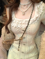 Lazy Didi almond grilled milk lace floral lace with thick solid work pure desire to knit body to base sweater dress