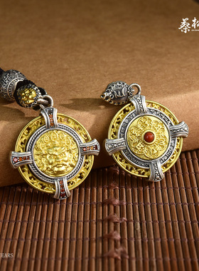 【蔡松延】S925银吊坠黄财神项链挂件不掉色精工毛衣链配饰原创品