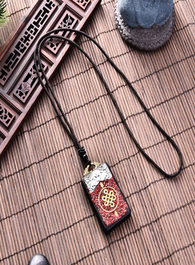 尼泊尔手工黑檀木毛衣链 男女旅游纪念品 复古服装搭配黑檀木项链