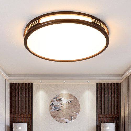 新中式胡桃木LED吸顶灯简约现代客厅主卧室餐厅房间2026新款灯具 - 图1