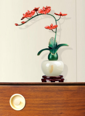 兰花盆景摆件蝴蝶兰现代客厅家居装饰品电视柜摆设乔迁礼物工艺品
