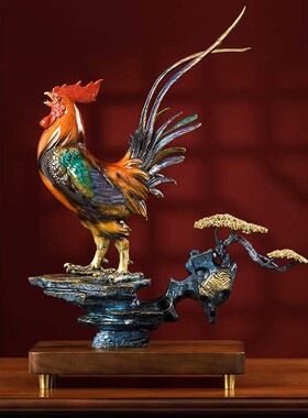 全铜公鸡摆件大吉大利家居办公室装饰品工艺品开业乔迁礼品礼物
