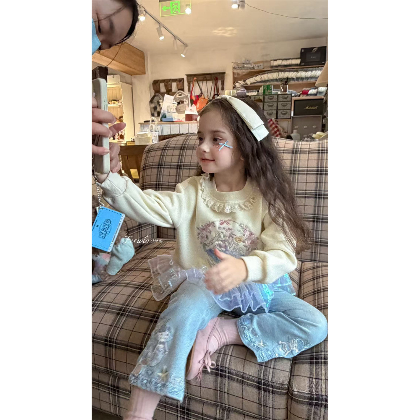 【美人鱼】FLL·26春~女宝宝春装刺绣微喇裤牛仔裤子54029,淘宝优惠券,粉丝福利购,淘宝优惠卷