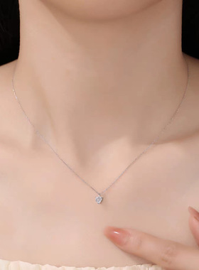 欧美畅销纯银吊坠水滴爱心鸽子蛋莫桑石项链一两克拉女款空托批发