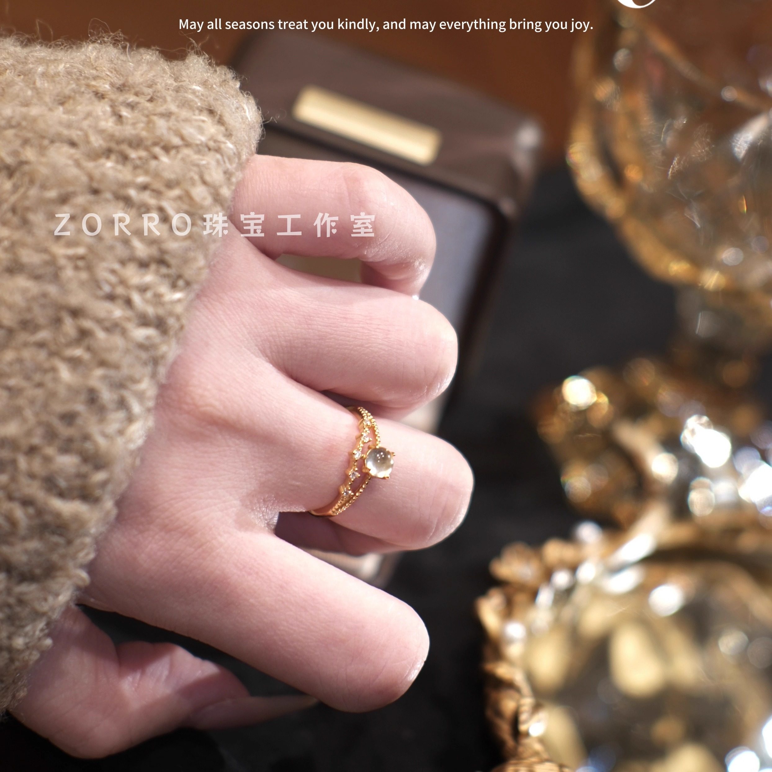 ZORRO原创天然水沫玉S925银戒指活口新年招财小众冰种送闺蜜礼物,淘宝优惠券,粉丝福利购,淘宝优惠卷