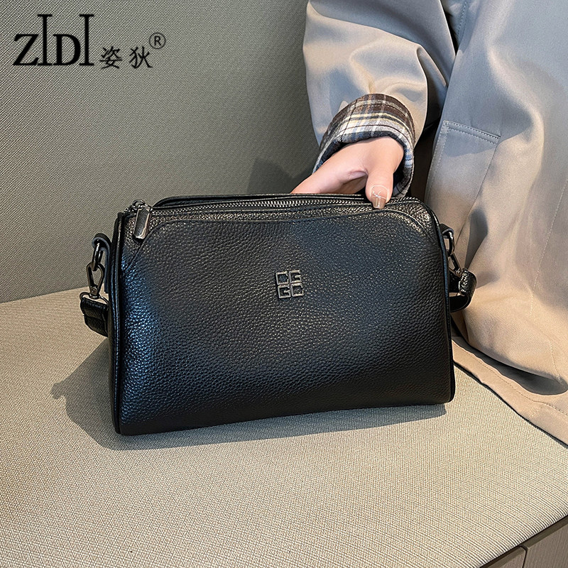 真皮斜挎包包女士2025新款头层牛皮单肩女式妈妈款多层软皮小方包,淘宝优惠券,粉丝福利购,淘宝优惠卷