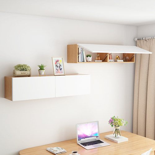 书架墙上置物架书柜墙壁创意壁挂式柜子壁柜挂墙收纳壁柜墙面实木 - 图2