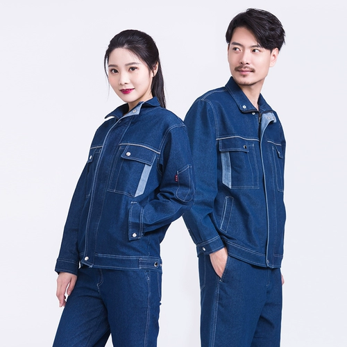 Эластичный джинсовый хлопковый осенний комбинезон