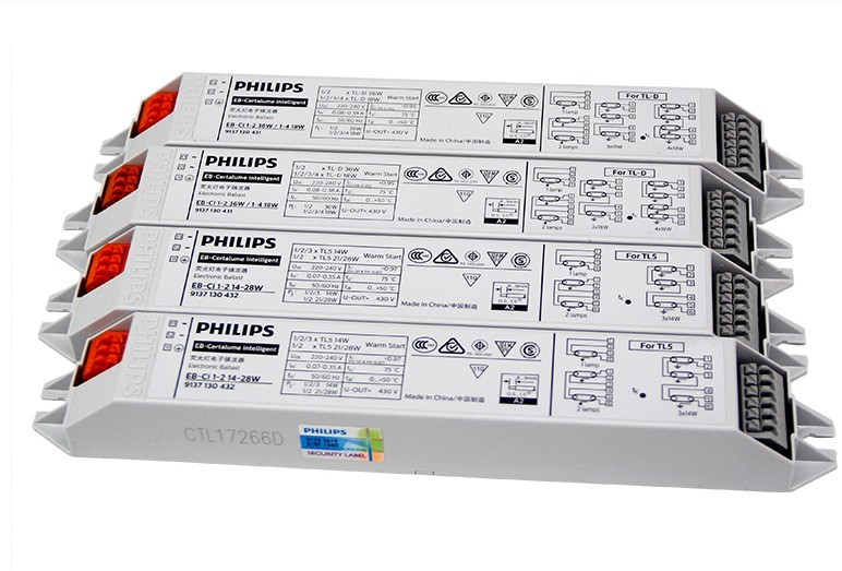 飞利浦T5T8通用型EB-Ci 多合一电子镇流器荧光灯日光格栅灯一拖三
