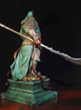 浩然正气横刀关公铜雕塑摆件