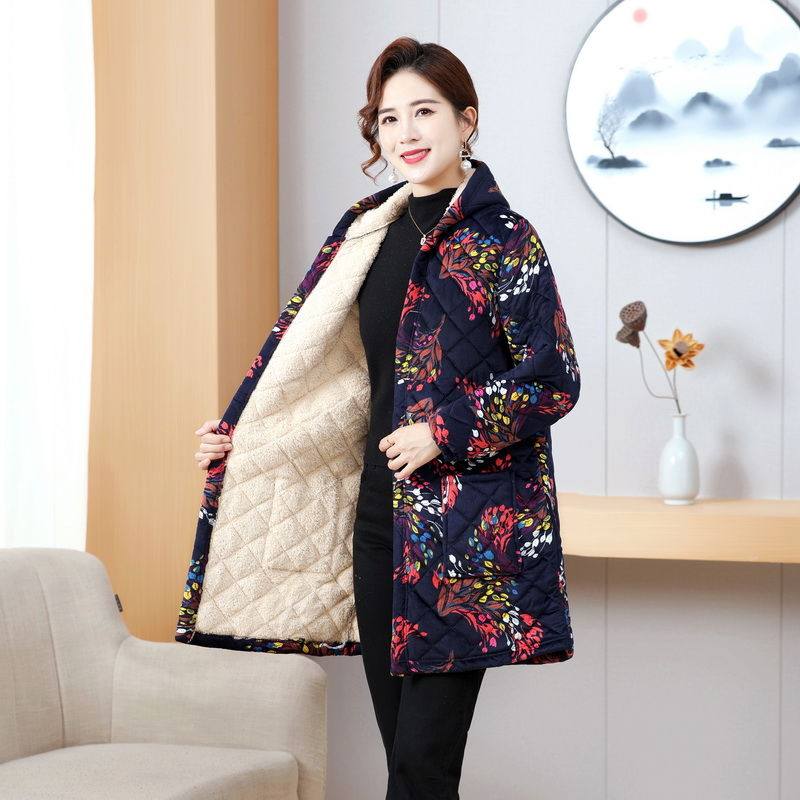 四川省服妈妈秋冬装棉衣加绒加厚棉服中老年女装中长款棉袄外套女,淘宝优惠券,粉丝福利购,淘宝优惠卷