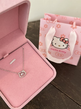 2026新款S925银HelloKitty项链灵动闪钻锁骨链送女友闺蜜生日礼物