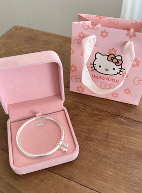 足银999古法手镯女实心两世欢年轻百搭闭口银镯子送女友生日礼物