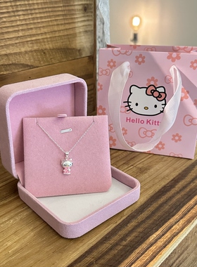 925纯银Kitty猫项链女生轻奢小众kt锁骨链送儿童女友闺蜜生日礼物