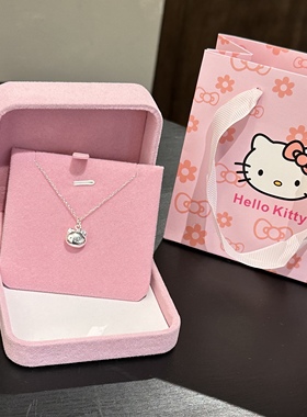 生日礼物hellokitty猫咪纯银项链女小众轻奢日韩学生锁骨链送女友