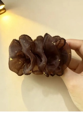 高定黑纱星芒缀饰奢华优雅气质抓夹式丸子头发夹
