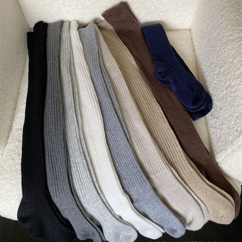 韩国老板娘同款东大门过膝羊毛袜粗针羊绒纯色叠穿高筒秋冬堆堆袜,淘宝优惠券,粉丝福利购,淘宝优惠卷