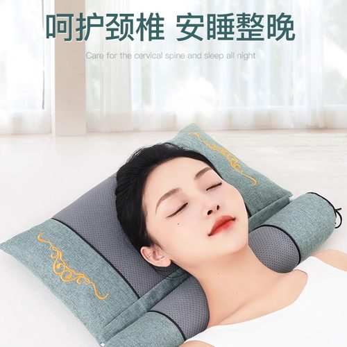 圆柱颈椎枕头艾草荞麦助睡眠成人睡觉专用电加热理疗热敷包护颈枕 - 图0