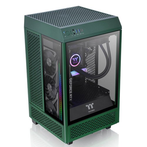 TT机箱Tower 100长卡ITX主板120水冷台式机电脑办公迷你机箱mini - 图1