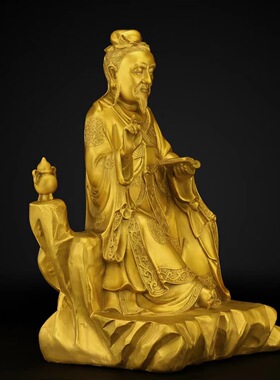 黄铜药王爷孙思邈铜像家居摆件五大名医圣孙思邈工艺品中医摆设纯