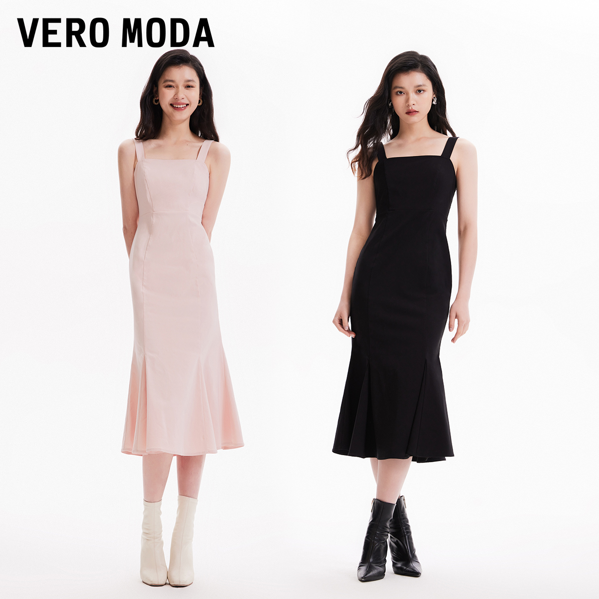 Vero Moda【人鱼裙】连衣裙2024初春新款优雅修身鱼尾裙浪漫约会-图0