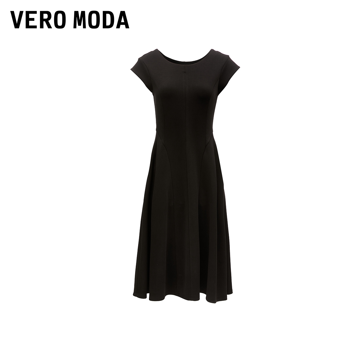 Vero Moda【魔法裙】连衣裙2024春夏新款优雅A摆修身显瘦小黑裙 - 图3