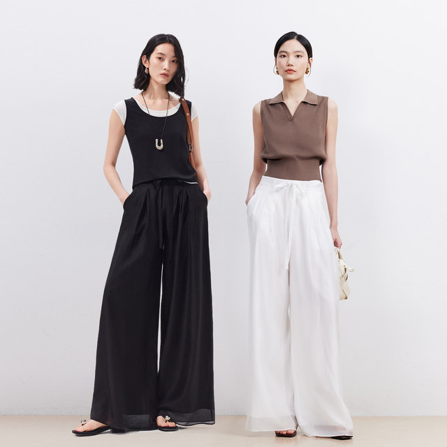 VeroModa ສີແຂງ ແອວສູງ ກາງເກງຂາຍາວ