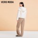 Vero Moda毛呢大衣女2023秋冬新款绵羊毛46%短款连帽宽松落肩简约