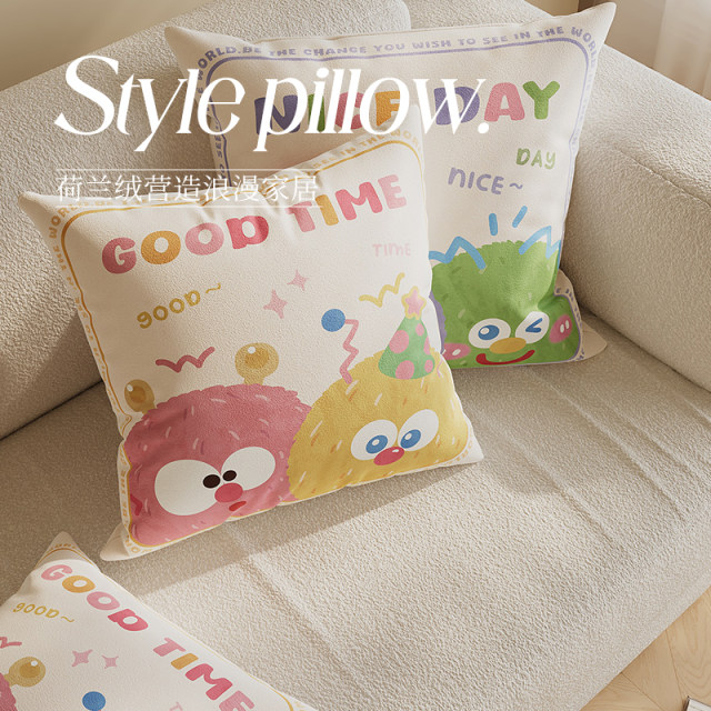 ກາຕູນງ່າຍດາຍ Pillow ຫ້ອງນັ່ງຫຼິ້ນ sofa ຫ້ອງການສຶກສາອອກແບບ cushion Cushion ອິນເຕີເນັດສະເຫຼີມສະຫຼອງ B&B ແບບຫ້ອງຫ້ອງນອນ backrest Lumbar Pillow